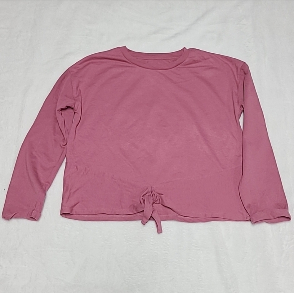 Just kidding Girl's Long sleeve Top Cropped Blouse  Tie